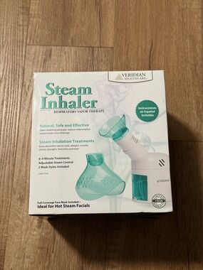 Veridian Steam Inhaler Respiratory Vapor Therapy - Green
